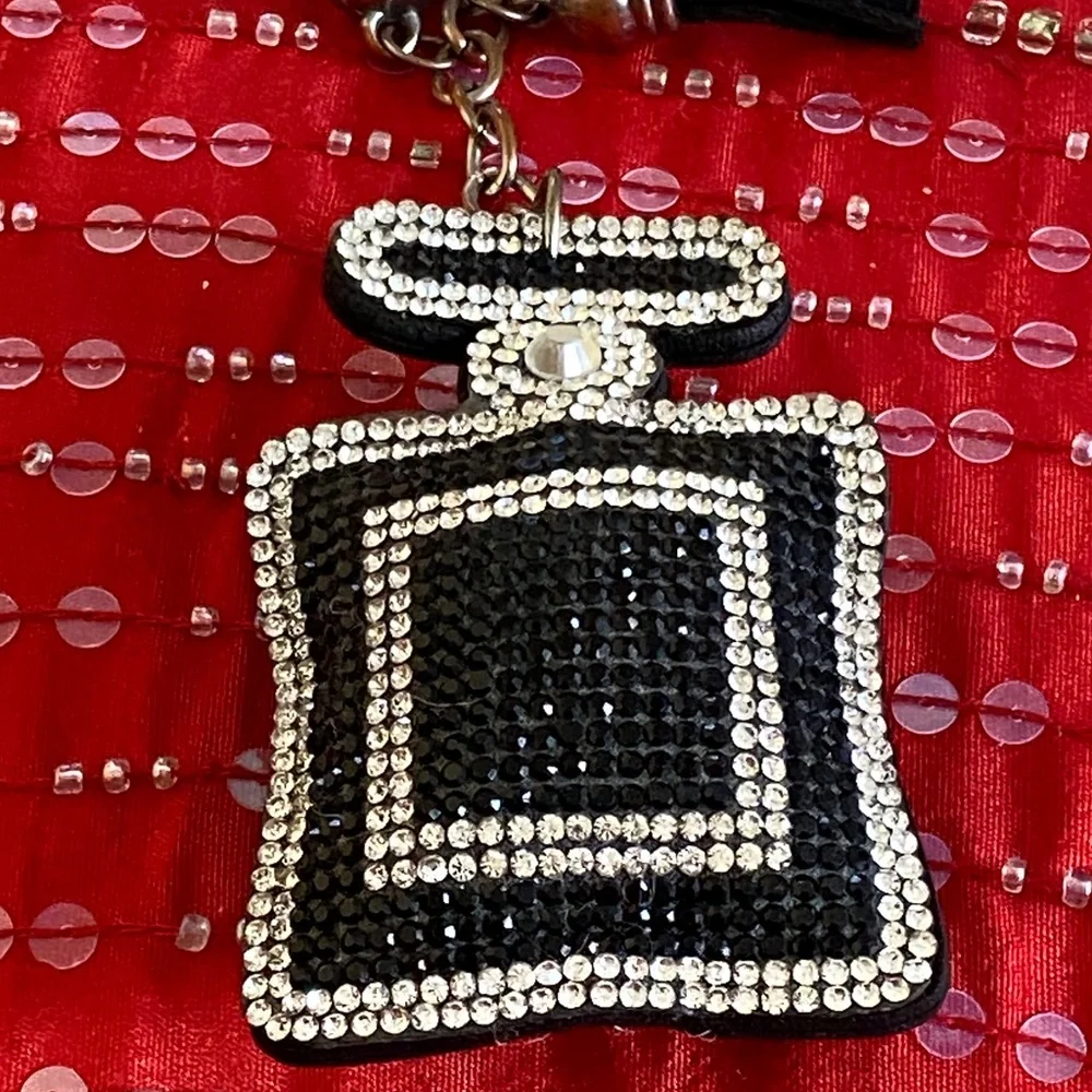 Vintage Sparkling Crystal Black White Key Chain_8